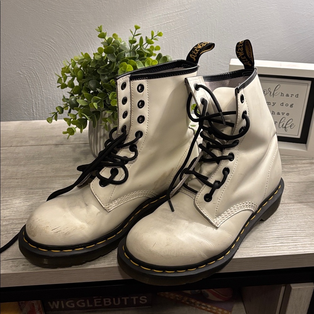Dr. Martens White and Black Boots